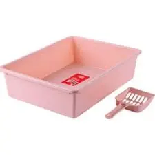 CAT LITTER TRAY WITH SCOOP PINK.webp