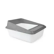 GO FRESH HIGH BACK CAT LITTER BOX L GREY.webp