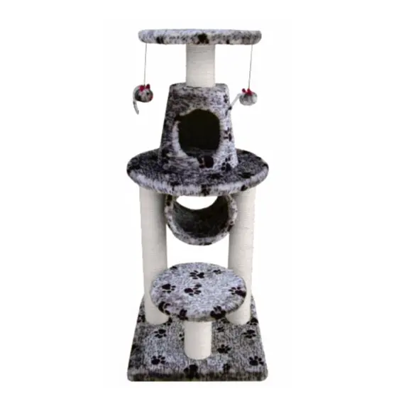 BONALTI Cat Play Tower Grey with Paw Print.webp