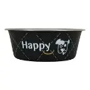 Happy Stainless Steel Dog Bowls Black, 0.8 L.webp