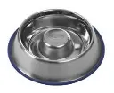 Buster Stainless Steel slow feeder blue base Large.webp