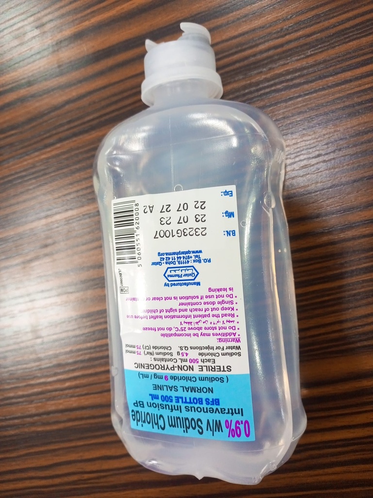 NORMAL SALINE 500ML QPHمحلول ملحي عادي