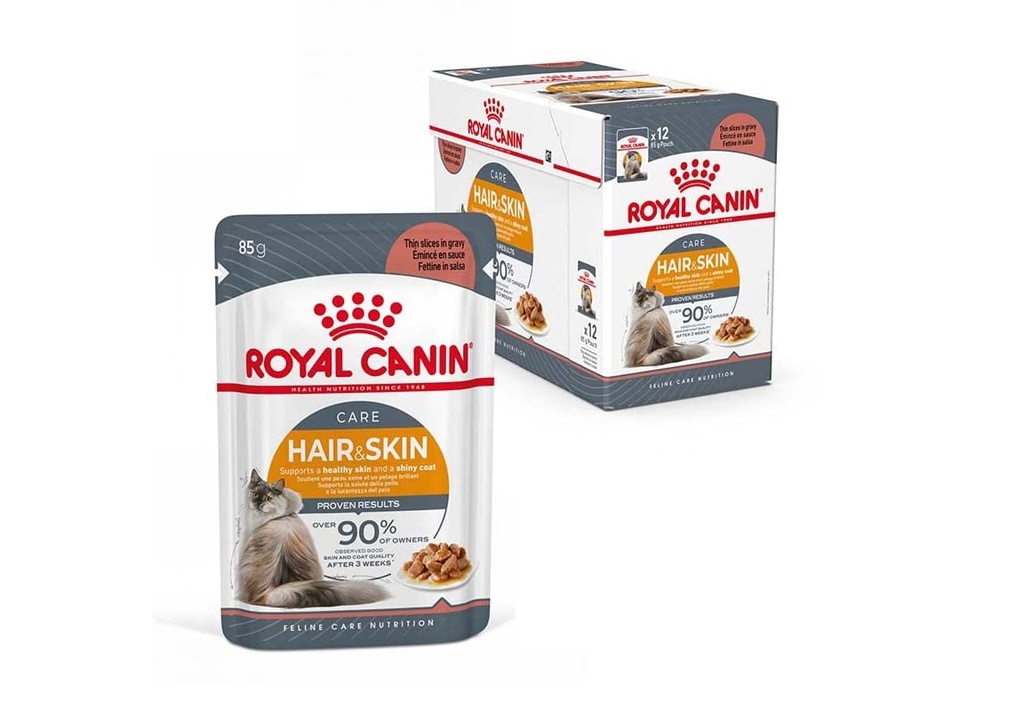 RC,HAIR & SKIN GRAVY WET FOOD 85Gالشعر والجلد