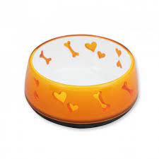DOG LOVE BOWL ORANGE/Lوعاء حب للكلاب برتقالي 