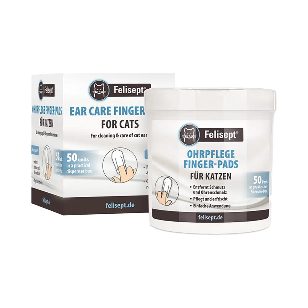 felisept EAR CARE FINGER 50 PADS FOR CATSفيليسيبت عناية الأذن