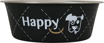 Happy Stainless Steel Dog Bowls Black, 2.65 L السلطانيات