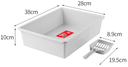 CAT LITTER TRAY WITH SCOOP WHITEصندوق رمل مع مغرفة