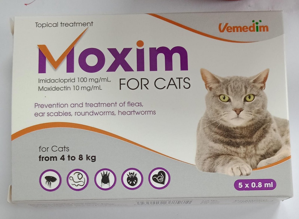 MOXIM FOR CATS 0.8ML 1 TUBEموكسيم