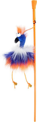 Furry Ball Fluffy Bird Wand Orange رقيق