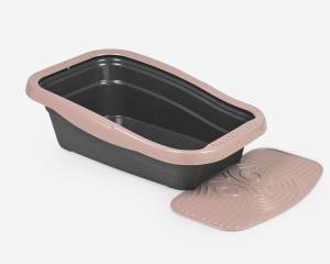 Nella Kit Cat Litter Tray with Mat - 80 x 36.5 x 18 cm/roseصندوق فضلات للقطط