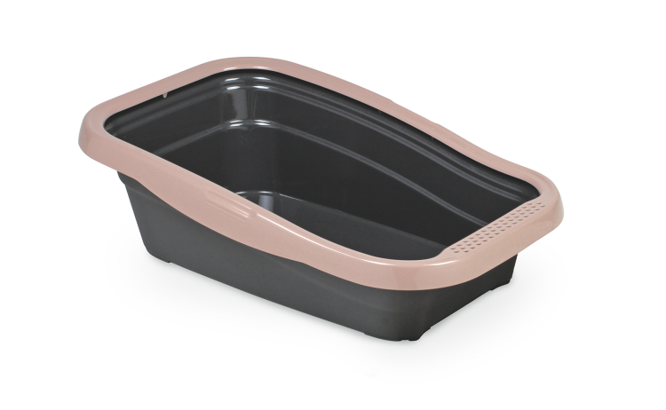 Nella cat litter tray with frame-58x37.5x18cm/pinkصندوق فضلات للقطط
