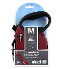 Adventure retractable leash, 5m/M-Red مقود،