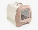 80's Cat Litter Box with Drawer Pink 50 x 40 x 42 cmصندوق فضلات قطط بدرج رمادي