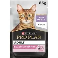 PRO PLAN DELICATE WET CAT FOOD WITH TURKEY GRILLED IN GRAVYطعام القطط ديك رومي