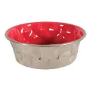 Diamonds Stainless Non-Slip Dog Bowls Red, 1.15 Lوعاء ستانلس نحاس مانع للانزلاق
