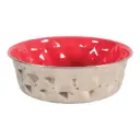 Diamonds Stainless Non-Slip Dog Bowls Red, 2.6 Lوعاء ستانلس نحاس مانع للانزلاق