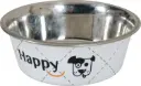 Happy Stainless Steel Dog Bowls White, 2.65 Lوعاء كلب ستانلس ستيل