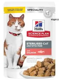 Hills-SP Fel Adt Stec Sal 85gقطط بالغة معقّمة