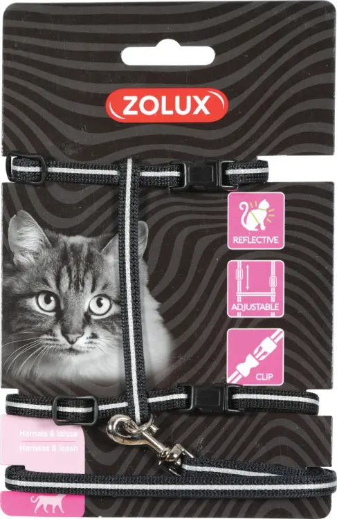 Cat Harness & Leash Kit Black تسخير 