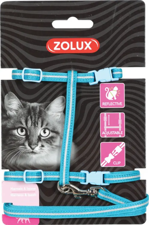 Cat Harness & Leash Kit Blueحزام ومقود