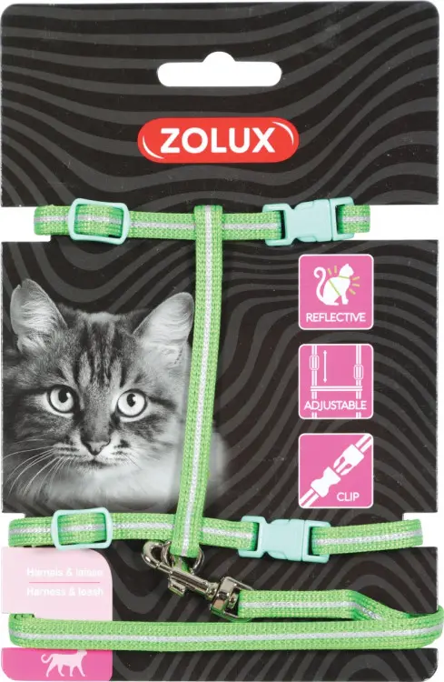 Cat Harness & Leash Kit Green   تسخير   