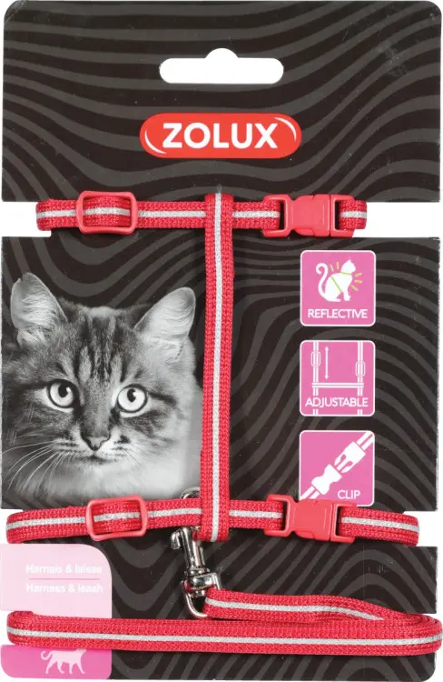 Cat Harness & Leash Kit Redحزام ومقود