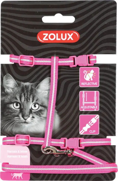 Cat Harness & Leash Kit Pink تسخير      