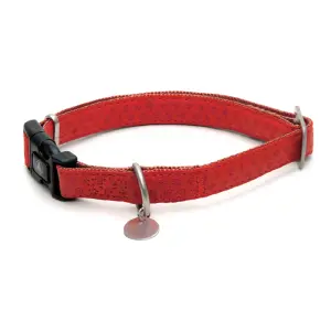 Mylord Leatherette Adjustable Dog Collar 26-40 x 1.5 cm, Red 