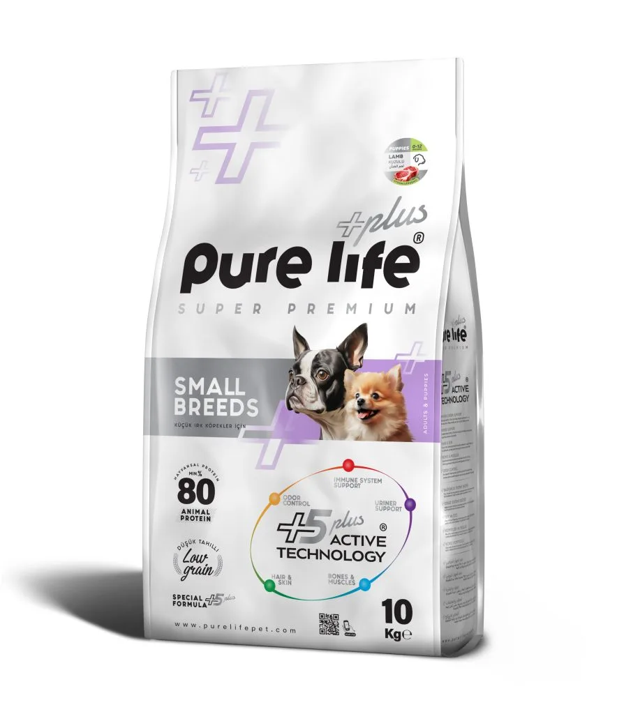 PURELIFE S.BREEDS PUPPY DOG L&R 30/18 10KGطعام كلاب لحم الضأن مع رز