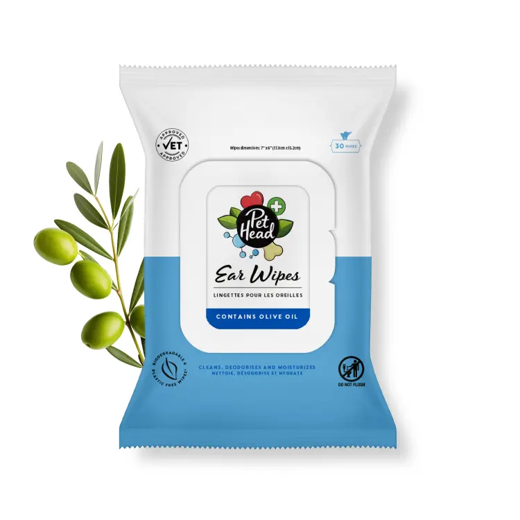 Pet Head Health Ear Wipes 30/pK مناديل الأذن 