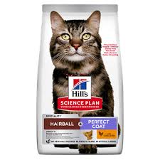 [608548] Hills-SP FELINE ADULT HAIRBALL&PERFECT COAT 3KGأكل قطط لكرات الشعر وفروة مثالية