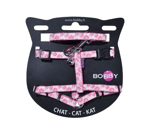 [SVT-0367] Confetti Cat Harness & Lead - Pink / XSحزام ومقود للقطط