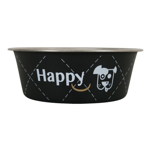 [SVT-0429] HAPPY STAINLESS STEEL DOG BOWLS BLACK 0.4Lالسلطانيات