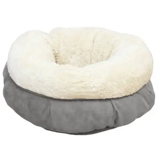[SVT-0470] Lambswool Donut Cat Bed Greyصوف الحملان 