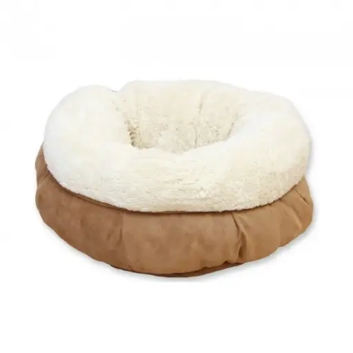 [SVT-0471] Lambswool Donut Cat Bed Tanصوف الحملان 