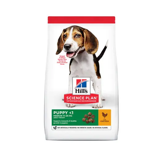 [604266] Hills-SP PUPPY MEDIUM WITH CKN 800Gهيلز جراء متوسطة الحجم دجاج 