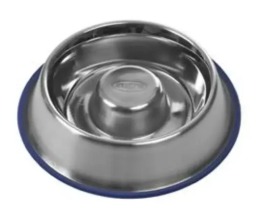 [SVT-0519] Buster Stainless Steel slow feeder blue base Large صَحن 