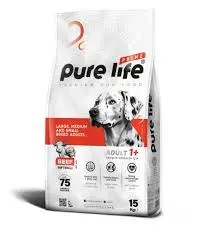 [PUR-1972] PURELIFE ADULT DOG 18/7 BEEF 15KGطعام كلاب لحم بقر