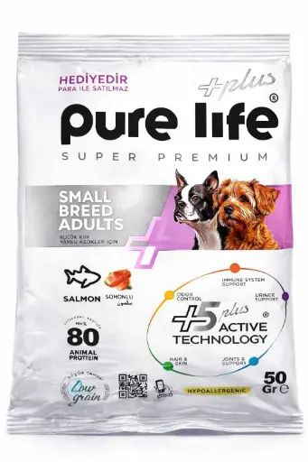 [PUR-3037] PURELIFE S.BREEDS ADULT DOG 30/18 SALMON 50Gسلمون   